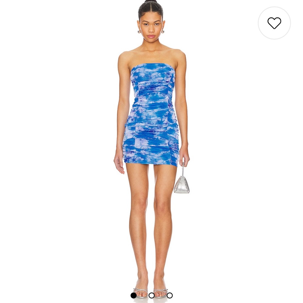 Blue and Purple Strapless Bodycon Dress for Night Out